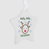 Holly Jolly Kerstmis Ornament (voorkant)