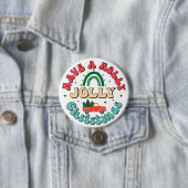 Holly Jolly Kerstmis Ronde Button 7,6 Cm (In situ)