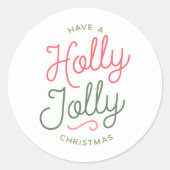 Holly Jolly Kerstmis Ronde Sticker (Voorkant)