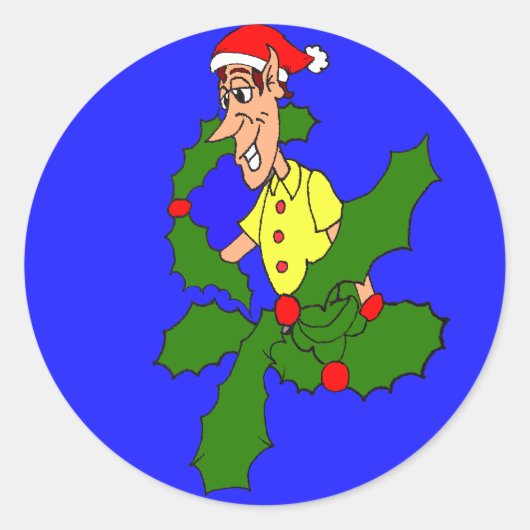 Holly Jolly Kerstmis Ronde Sticker (Voorkant)