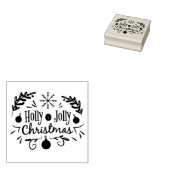 Holly Jolly Kerstmis Rubberstempel (Gestempeld)