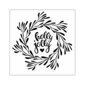Holly Jolly Kerstmis Wreath Rubberstempel (Afrduk)