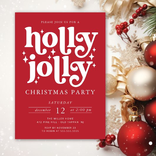 Holly Jolly Kerstparty Kaart