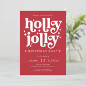 Holly Jolly Kerstparty Kaart (Staand voorkant)
