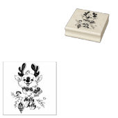 Holly Jolly-kerstrenrenier Rubberstempel (Gestempeld)