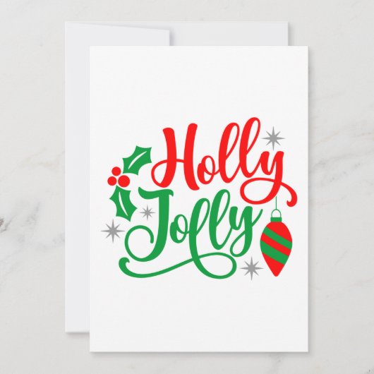 Holly Jolly Kerstsong Feestdagenkaart (Voorkant)