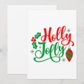 Holly Jolly Kerstsong Feestdagenkaart (Voorkant / Achterkant)