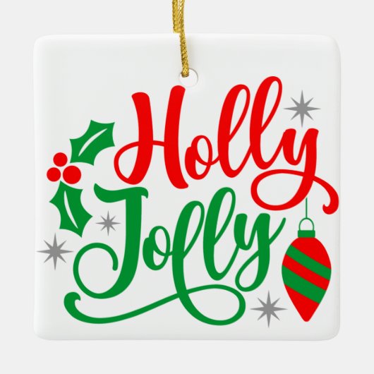 Holly Jolly Kerstsong Keramisch Ornament (Voorkant)