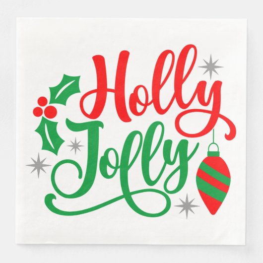 Holly Jolly Kerstsong Servet (Voorkant)