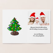 Holly Jolly KerstTypografie Gold Afbeelding, ZSG Folie Kaarten (Binnen)