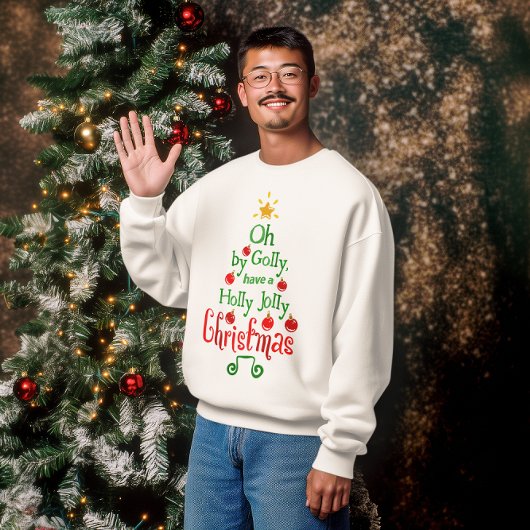 Holly Jolly Kersttypografie Klassieke Song Trui