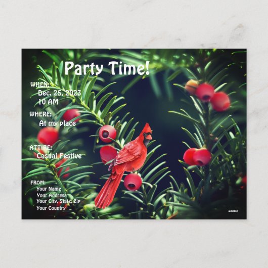 Holly Jolly Kerstuitnodiging!! Feestdagenkaart (Achterkant)