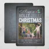 Holly Jolly Kerstvakantie fotokaarten Feestdagenkaart (Voorkant / Achterkant)