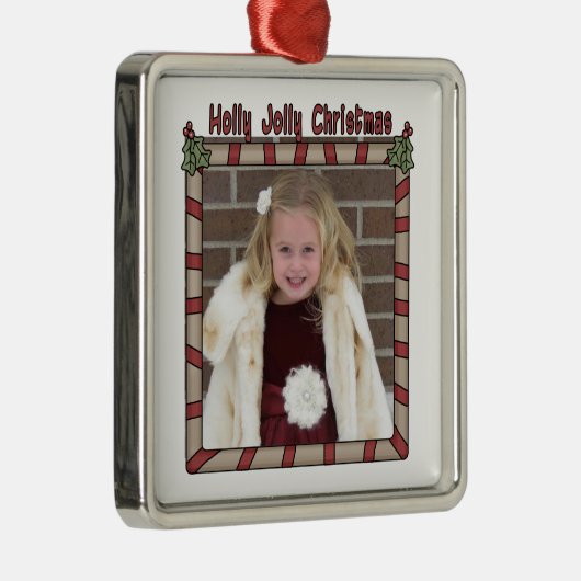 Holly Jolly Kerstversier Metalen Ornament (Rechts)