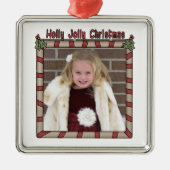 Holly Jolly Kerstversier Metalen Ornament (Voorkant)