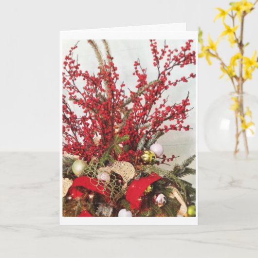 ***HOLLY JOLLY KERSTWENS*** KAART (Gele Bloem)