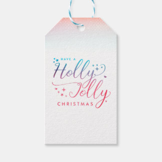 Holly Jolly label kerstcadeau Cadeaulabel