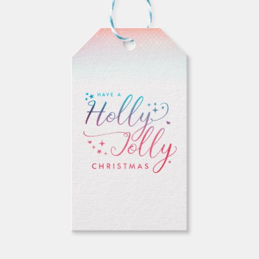 Holly Jolly label kerstcadeau Cadeaulabel (Voorkant)