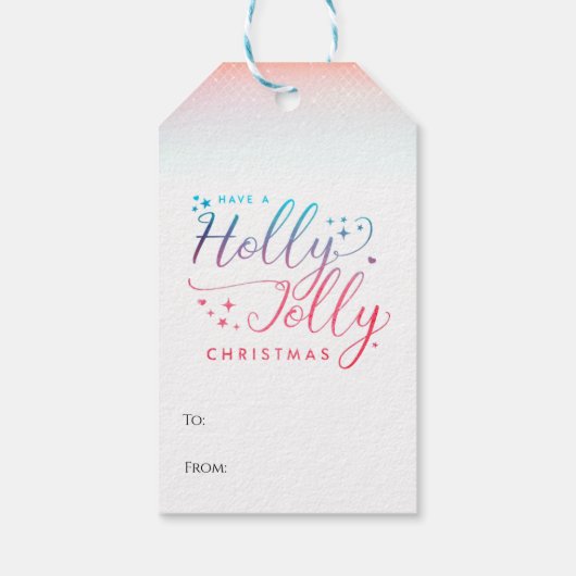 Holly Jolly label kerstcadeau Cadeaulabel (Achterkant)