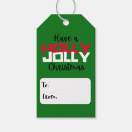 Holly Jolly Label met kerstcadeaus Cadeaulabel