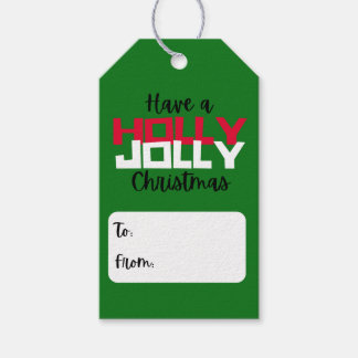 Holly Jolly Label met kerstcadeaus Cadeaulabel
