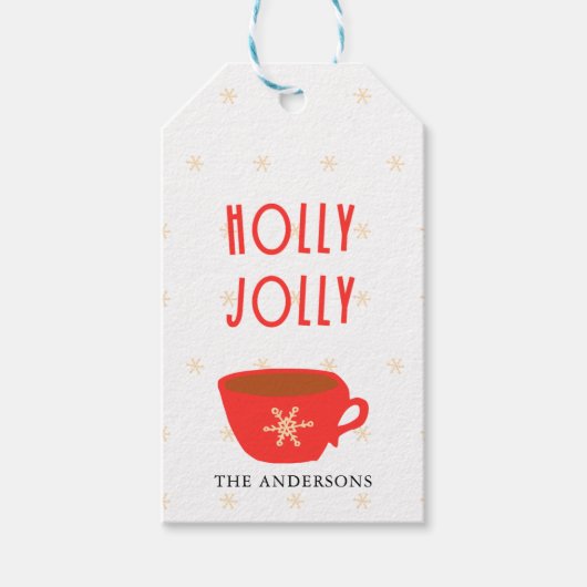 Holly Jolly Label met kerstcadeaus Cadeaulabel (Voorkant)