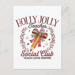 Holly Jolly Leraar Sociale Club Onderwijs Liefde I Briefkaart