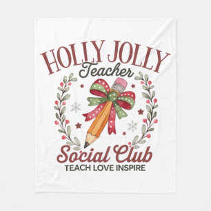 Holly Jolly Leraar Sociale Club Onderwijs Liefde I Fleece Deken