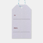 Holly Jolly Little Schattige Bunny Donkerrood en b Cadeaulabel (Achterkant)