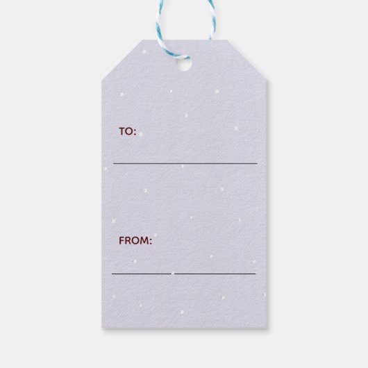 Holly Jolly Little Schattige Bunny Donkerrood en b Cadeaulabel (Achterkant)