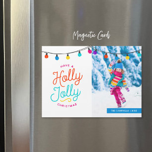 Holly Jolly Magnetische vakantie fotokaart