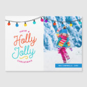Holly Jolly | Magnetische vakantie fotokaart (Voorkant)