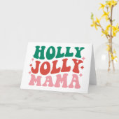 Holly Jolly Mama - Leuk Kerstontwerp Kaart (Gele Bloem)