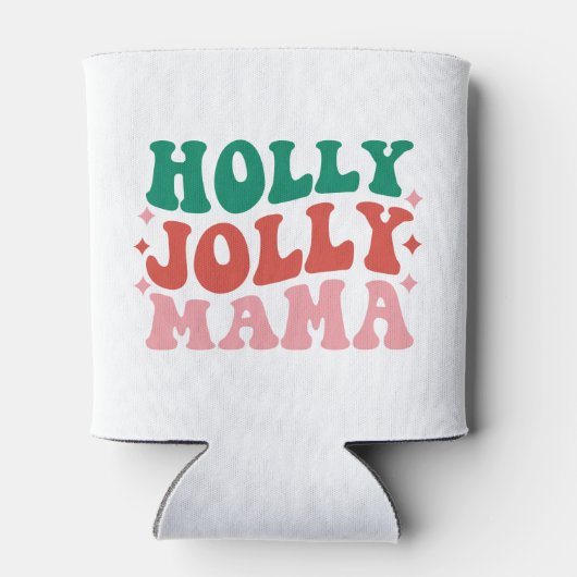 Holly Jolly Mama - Leuk vakantieontwerp Blikjeskoeler (Achterkant)