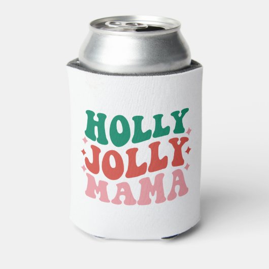 Holly Jolly Mama - Leuk vakantieontwerp Blikjeskoeler (Blikje Achterkant)
