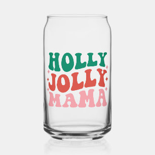 Holly Jolly Mama - Leuk vakantieontwerp Blikvorm Glas