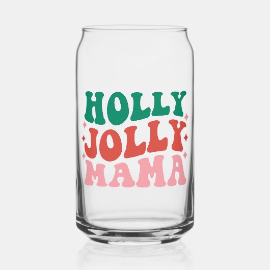 Holly Jolly Mama - Leuk vakantieontwerp Blikvorm Glas (Voorkant)