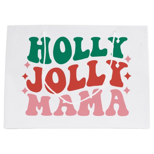Holly Jolly Mama - Leuk vakantieontwerp Groot Cadeauzakje (Voorkant)