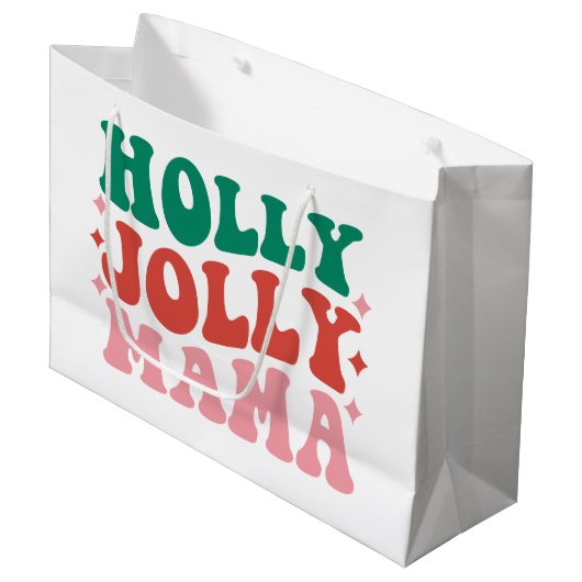 Holly Jolly Mama - Leuk vakantieontwerp Groot Cadeauzakje (Voorkant Gekanteld)