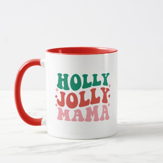 Holly Jolly Mama - Leuk vakantieontwerp Mok (Links)
