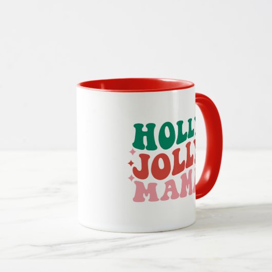 Holly Jolly Mama - Leuk vakantieontwerp Mok (Voorkant rechts)