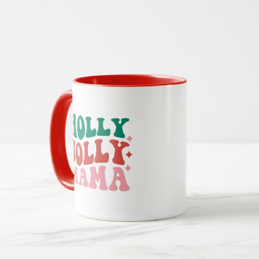 Holly Jolly Mama - Leuk vakantieontwerp Mok (Voorkant links)