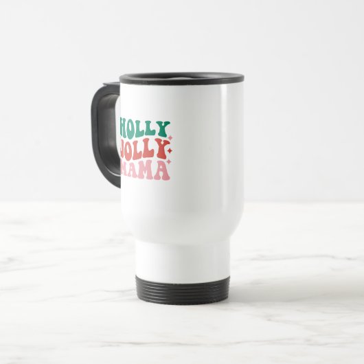 Holly Jolly Mama - Leuk vakantieontwerp Reisbeker (Voorkant links)