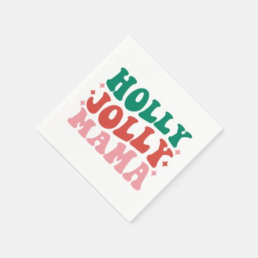 Holly Jolly Mama - Leuk vakantieontwerp Servet (Hoek)
