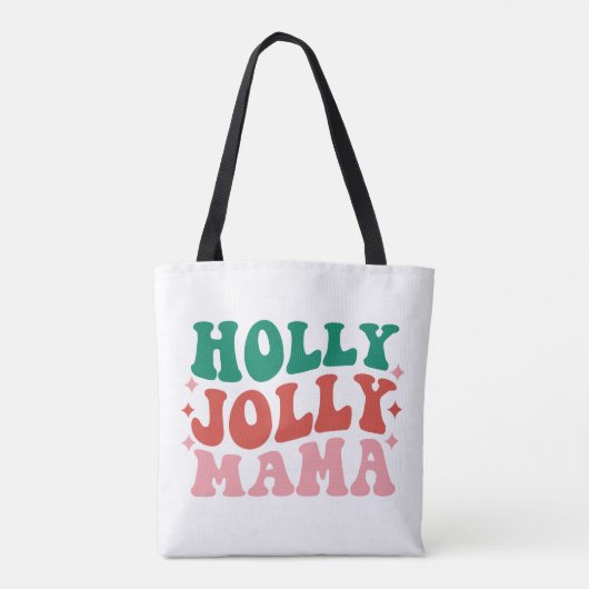 Holly Jolly Mama - Leuk vakantieontwerp Tote Bag (Achterkant)