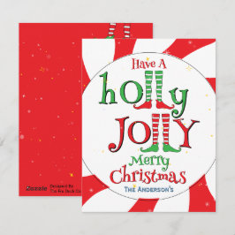 Holly Jolly Merry Christmas Schattige Glam Elf Feestdagenkaart