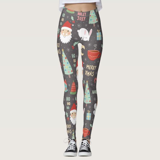 Holly Jolly Merry kerst Leggings (Voorkant)