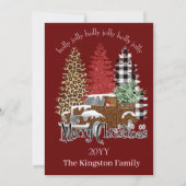 Holly Jolly Merry Kerstbomen op Truck Kaart (Voorkant)