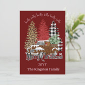 Holly Jolly Merry Kerstbomen op Truck Kaart (Staand voorkant)