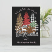 Holly Jolly Merry Kerstbomen op Truck Kaart (Staand voorkant)
